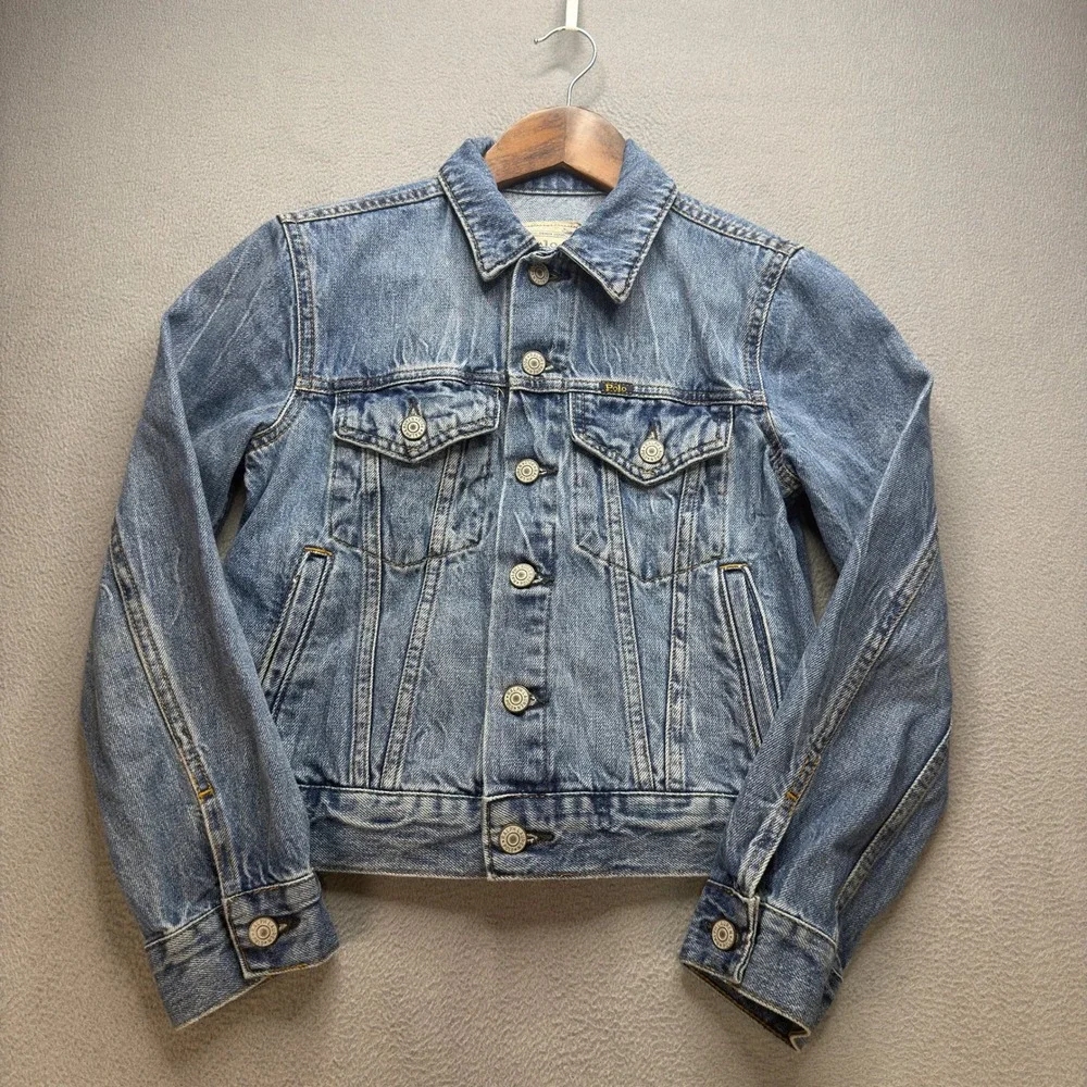 VTG Polo Ralph Lauren Authentic Denim Goods Trucker Jacket Medium 10-12 Classic